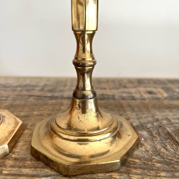 Solid brass candlesticks set of 2 - Picture 3 of 6